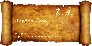 Klepács Áron névjegykártya